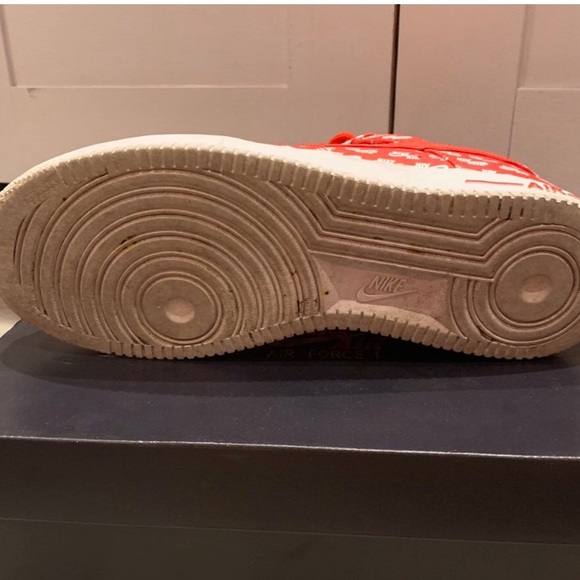 All over logo red Airforce Ones - Picture 4 of 4